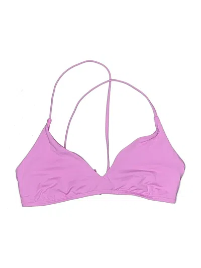 Pre-owned Roxy Swimsuit Top Purple Solid Pattern Swimwear