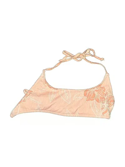 Pre-owned Roxy Swimsuit Top Tan Print Pattern Swimwear