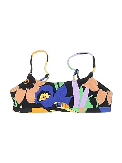 Pre-owned Roxy Swimsuit Top Yellow Floral Pattern Swimwear