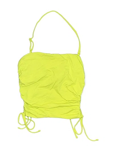 Pre-owned Roxy Swimsuit Top Yellow Solid Pattern Swimwear