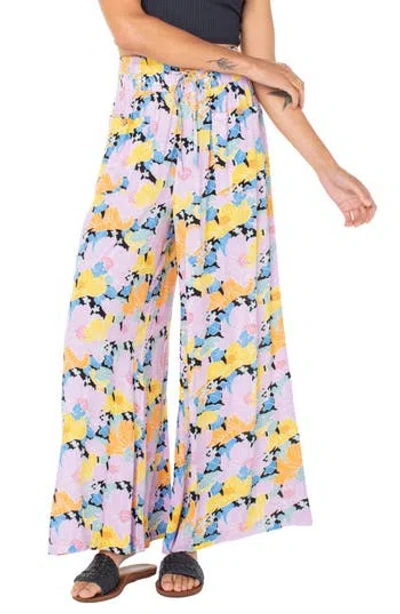 Roxy Synset Daze Floral Wide Leg Pants In Pink
