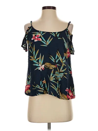 Pre-owned Roxy Tank Top Blue Cold Shoulder Neckline Tops