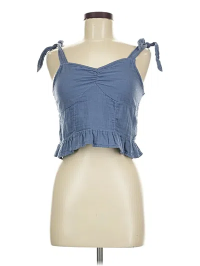 Pre-owned Roxy Tank Top Blue Strapless Neckline Tops