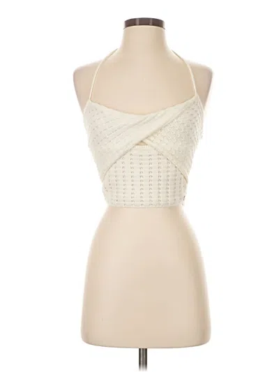 Pre-owned Roxy Tank Top Ivory Halter Neckline Tops