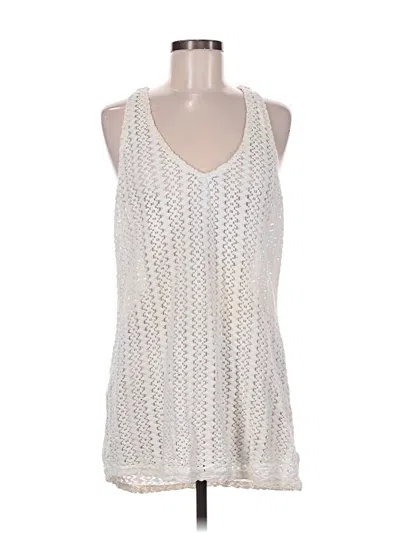 Pre-owned Roxy Tank Top Ivory Halter Neckline Tops In White