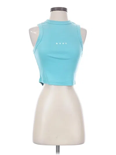 Pre-owned Roxy Tank Top Teal Halter Neckline Tops