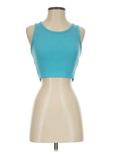 Pre-owned Roxy Tank Top Teal Strapless Neckline Tops In Blue