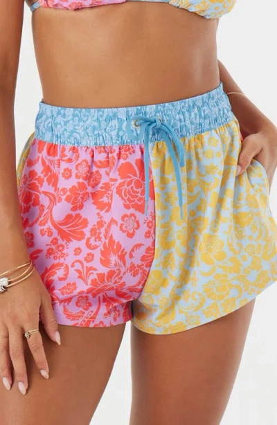 ROXY ROXY TAPESTRY PATCHWORK NO BAD WAVES COVER-UP SHORTS