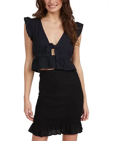 Roxy Tell Me Skirt In Anthracite In Black