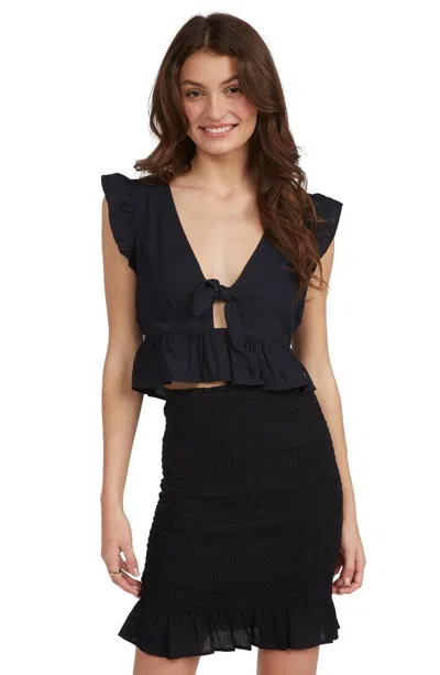 Roxy Tell Me Skirt In Anthracite In Black