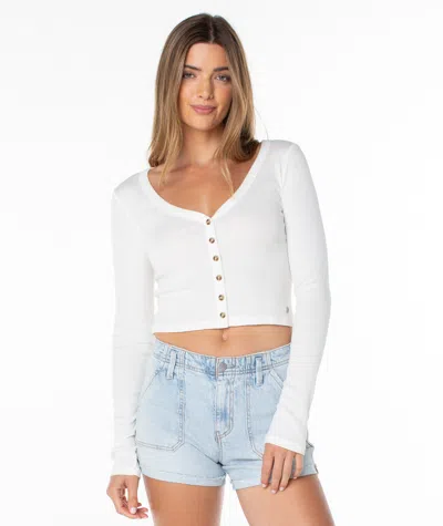 Roxy Terrace Long Sleeve Top In White