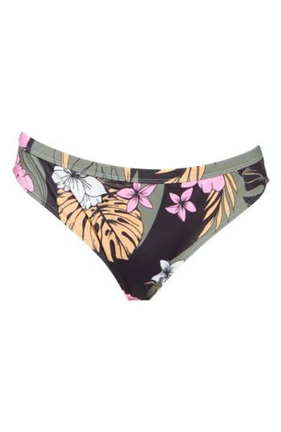 Roxy The Snap Turn Cheeky Bikini Bottoms In Black