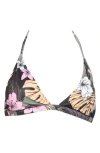 Roxy The True Air Tiki Triangle Bikini Top In Black