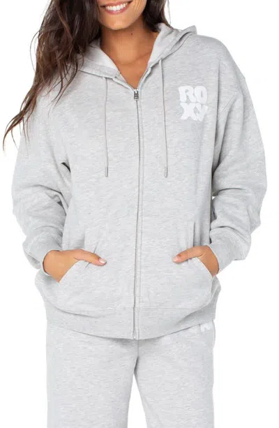 Roxy Tidal Full Zip Hoodie In Gray