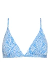 Roxy Tile Tranquility Triangle Bikini Top In Blue