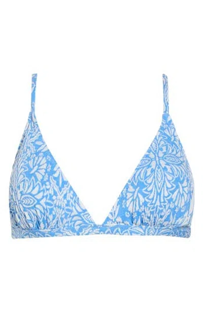 Roxy Tile Tranquility Triangle Bikini Top In Blue