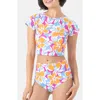 Roxy Topanga Canyon Crop Rashguard In Multi