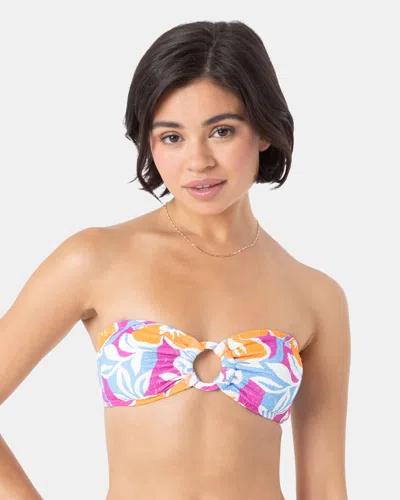 Roxy Topanga Canyon Ring Bandeau Bikini Top In Multi