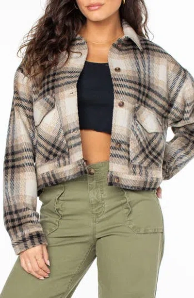 ROXY ROXY TOWNSHIP PLAID CROP SHIRT JACKET