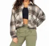 Roxy Township Plaid Crop Shirt Jacket