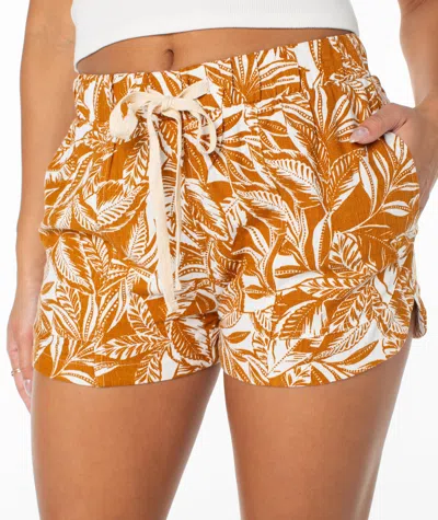 Roxy Track Star Drawstring Shorts In Yellow
