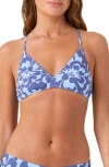Roxy Tropic Drift Athletic Bikini Top In Multi