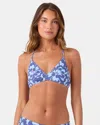 Roxy Tropic Drift Athletic Triangle Bikini Top In Multi