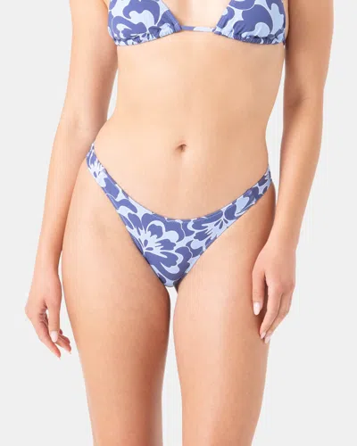 Roxy Tropic Drift Scrunch Hipster Moderate Bikini Bottom In Blue