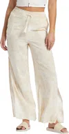 Roxy Tropical Rhythm Beachy Pants In Tapioca Crazy Hibiscus (teh7) In Neutral