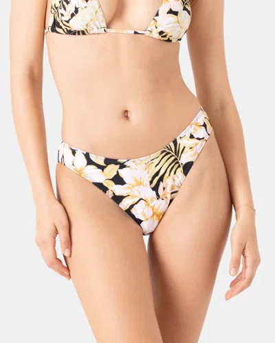 Roxy Tropical Scoop Cheeky Bikini Bottom In Neutral