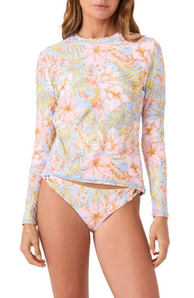 Roxy Tropical Sea Skippin Long Sleeve Rashguard In Multi