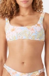 Roxy Juniors Tropical Square Neck Bralette Top Bottoms In Multi