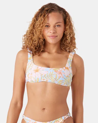 Roxy Tropical Square Neck Bralette Bikini Top In Multi