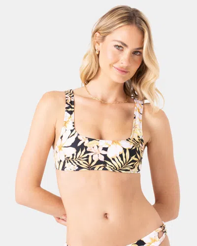 Roxy Tropical Square Neck Bralette Bikini Top In Multi