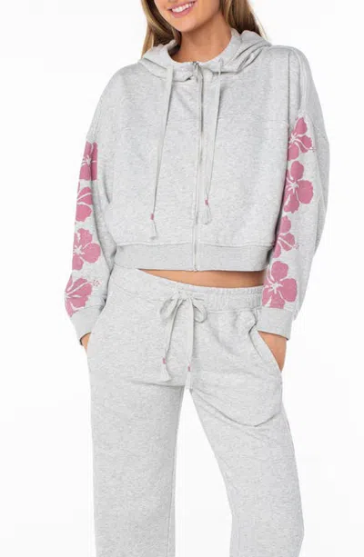 Roxy Tropical Trails Full Zip Hoodie In Gray