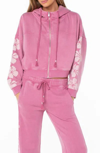 Roxy Tropical Trails Full Zip Hoodie In Pink