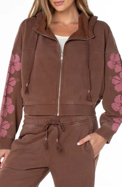 Roxy Tropical Trails Full Zip Hoodie In Brown