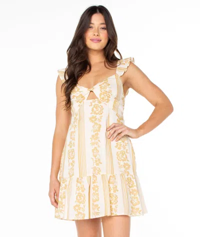 Roxy Tropical Tulip Tiered Cotton Sundress In Yellow