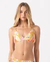 Roxy Tropicool Athletic Triangle Bikini Top In Multi