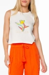Roxy Tropicool Paradise Wildflower Crop Tank In White