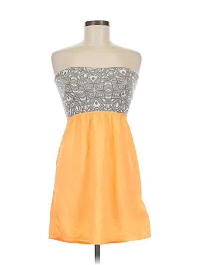 Pre-owned Roxy Tube Top Orange Strapless Neckline Tops