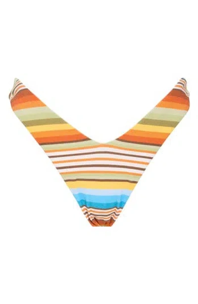 Roxy V-front Cheeky Bikini Bottoms In Orange Multi
