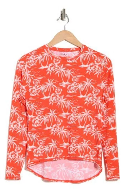 Roxy Vacation Vibes Sea Skippin Long Sleeve Rashguard In Orange