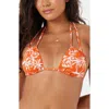 Roxy Vacay Vibes Double Strap Triangle Bikini Top In Red