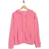 Roxy Variegated Palm Fleece Zip Hoodie In Pink