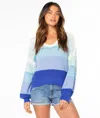 Roxy Vibes Level Stripe Sweater In Multi