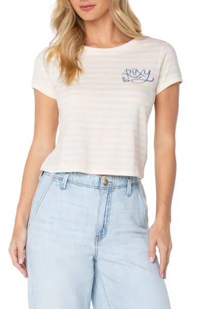 Roxy Vintage Striped Graphic T-shirt In Pink