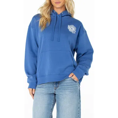 Roxy Wailea Oversize Embroidered Hoodie In Blue