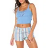 Roxy Wanderlust Crop Tank In Blue