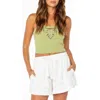 Roxy Wanderlust Crop Tank In Green